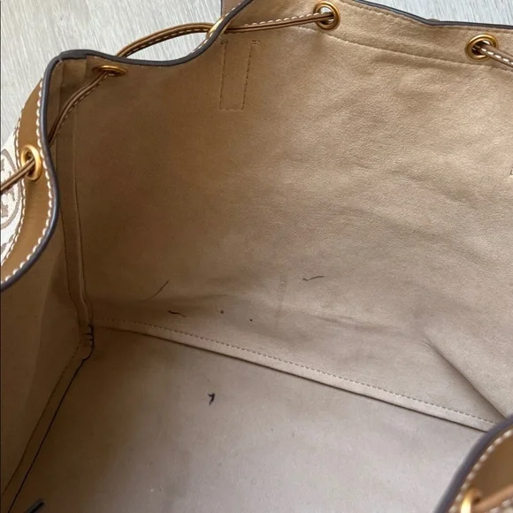 Tory Burch T Monogram Jacquard Drawstring Tote - Hazel - Picture 9 of 12